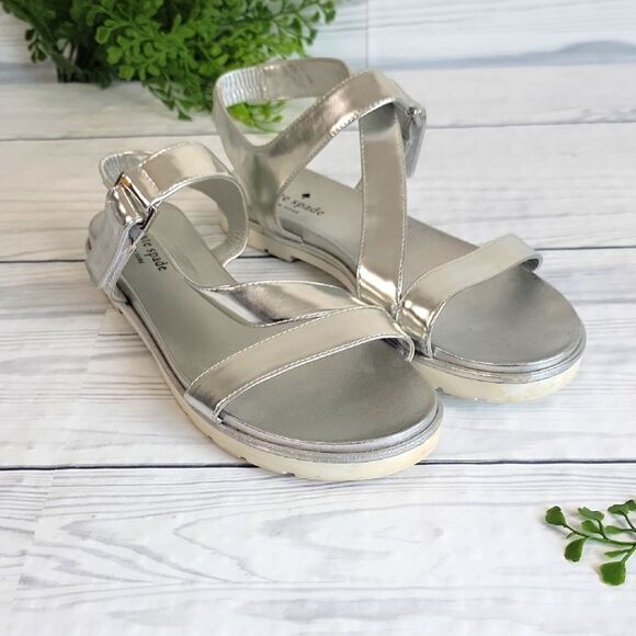 Kate Spade McKee Silver Sport Sandal Womens Size 9 - Picture 1 of 9